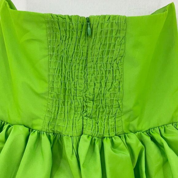 NWT Zara Neon Green Limited Edition Strapless Voluminous Peplum Top Medium - Picture 6 of 12